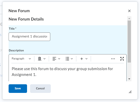 New forum details